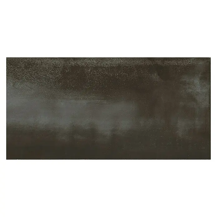 Oxyd Bodenfliese - 60 cm x 120 cm x 9 mm, Schwarz, Schimmernd, Rektifiziert - Nahaufnahme einer dunkelgrauen Texturplatte mit subtilen Farbverläufen und leichten Unregelmäßigkeiten, ideal als Hintergrund.
