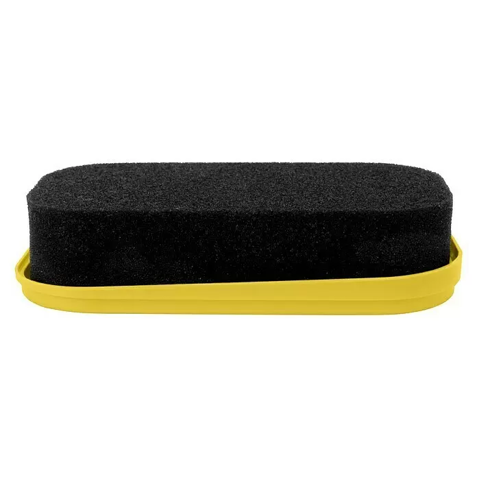 Esponja limpiadora para salpicaderos - Vainilla - Esponja negra para lustrar zapatos con base amarilla.