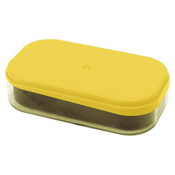 Esponja limpiadora para salpicaderos - Vainilla - Panera amarilla con recipiente transparente para guardar alimentos u otros objetos.