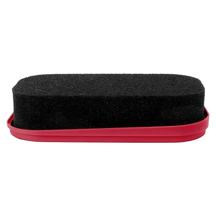 Esponja limpiadora para salpicaderos - Fresa - Esponja negra para zapatos con mango rojo, ideal para un pulido rápido y fácil. Un accesorio útil para mantener los zapatos brillantes.