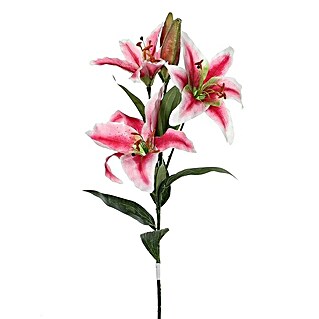 Flor artificial Lirio (Altura: 75 cm, Rosa, Plástico)