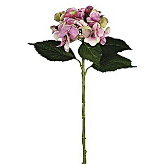 Flor artificial Hortensia (Altura: 51 cm, Rosa, Plástico)