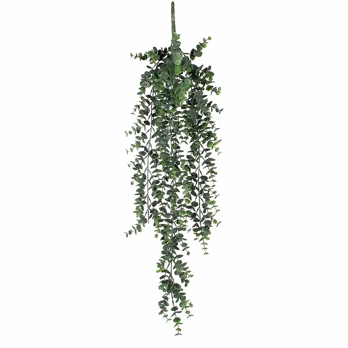 Planta artificial Eucalipto - Altura: 78 cm, Verde, Plástico - Planta artificial colgante de eucalipto con muchas hojas pequeñas. La planta trepadora es de un rico color verde y parece muy natural.