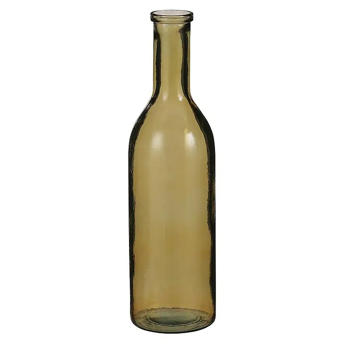 Jarrón Rioja - Ø x Al: 15 x 50 cm, Vidrio, Beige - Botella decorativa de vidrio marrón, ideal como elemento de decoración. Diseño elegante que aporta un toque de estilo a cualquier espacio.