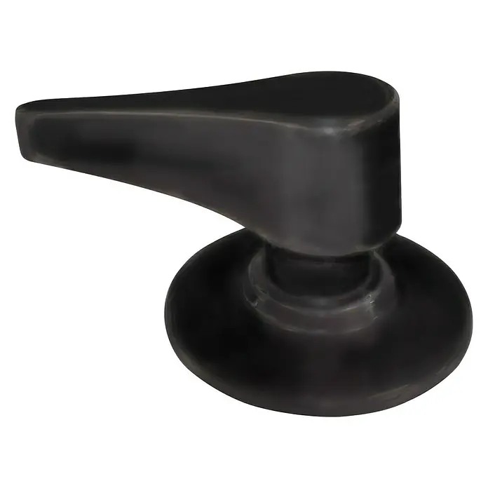 Isoltubex Mando para válvula palanca - Negro - Primer plano de una elegante manija de grifo negra mate, que muestra una estética moderna y una artesanía de alta calidad.
