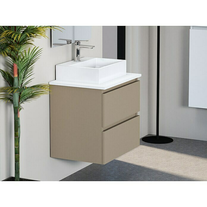 Mueble de lavabo Fons (46 x 60 x 56 cm, Fango, Mate)