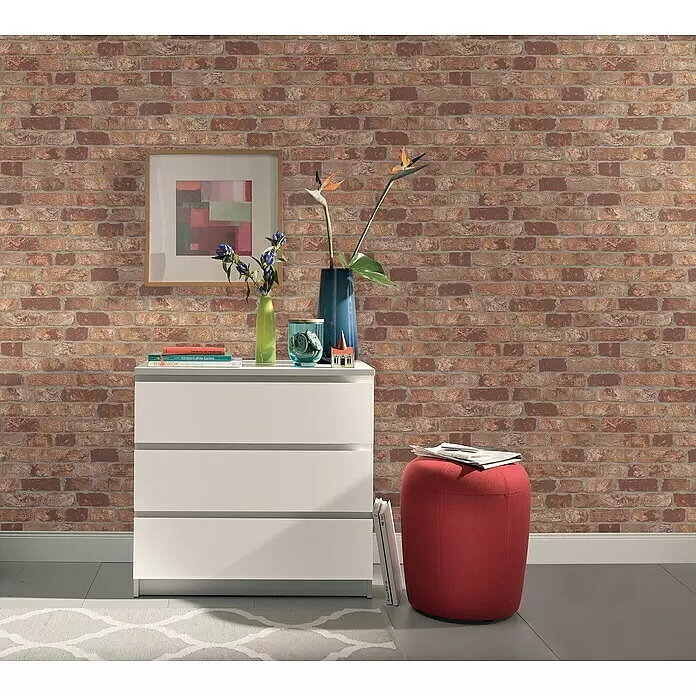Marburg Sand & Stones Vliestapete Steinmauer II - Beige, Steinoptik, 10,05 x 0,53 m - Stimmungsaufnahme