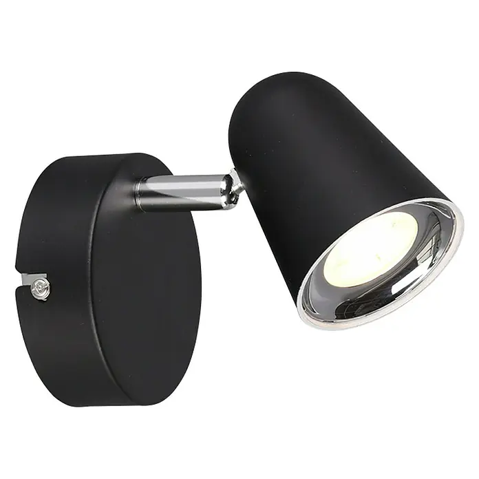 Reality Leuchten LED-Klemmleuchte Toulouse - L x B x H: 12 x 9 x 15 cm - Elegante schwarze Wandleuchte mit verstellbarem Spot für fokussierte Beleuchtung. Modernes Design für stilvolle Innenräume.