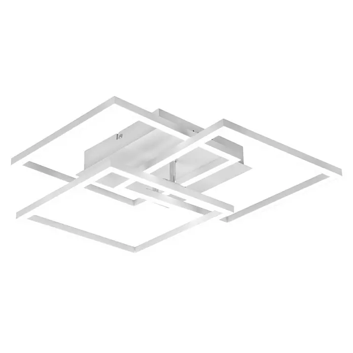 Reality Leuchten LED-Deckenleuchte Mobile - 28 W, L x B x H: 42 x 39 x 10 cm, Weiß - Moderne LED-Deckenleuchte mit quadratischem Design. Die Lampe ist weiß und hat eine helle, gleichmäßige Ausleuchtung für Wohnräume.