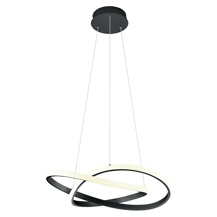 Reality Leuchten Course LED-Pendelleuchte - 27 W, Schwarz, Warmweiß - Elegante LED-Hängeleuchte mit verschlungenen Ringen, die ein modernes und stilvolles Ambiente schafft. Die Leuchte ist ein echter Blickfang im Raum.