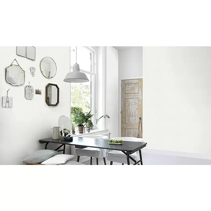 Rasch Vliestapete Feel GoodWeiß, Uni, 10,05 x 0,53 m, Längsstruktur