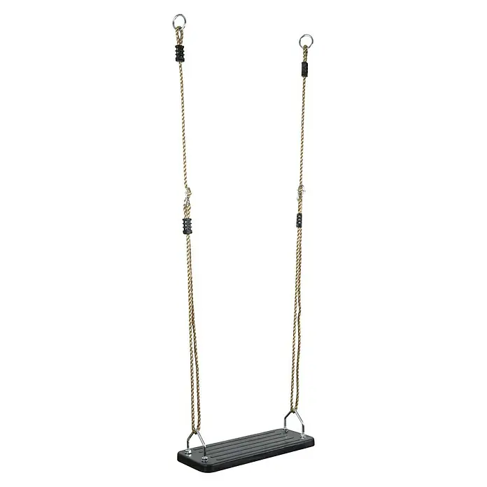 Hudora Brettschaukel - B x L: 38 x 197 cm - Schaukel mit Seilen und schwarzem Sitzbrett für Kinder zum Spielen im Garten oder auf dem Spielplatz.