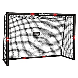 Hudora Fußballtor Pro Tect 240 (85 x 240 x 160 cm, Schwarz/Neonrot)