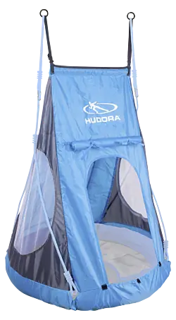 Tente De Balançoire HUDORA Cosy Castle – Pour Nid 90-120 Cm – Polyester – Intérieur/Extérieur – Bleu Ou Citron