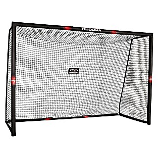 Hudora Fußballtor Pro Tect 300 (120 x 300 x 200 cm, Schwarz/Neonrot)