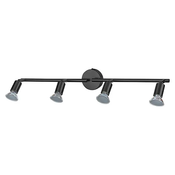 Tween Light LED-Deckenstrahler Bari - 16 W, L x B x H: 60,5 x 8 x 13,5 cm, Schwarz, Schwarz, Warmweiß - Eine schwarze Vierflammige Deckenleuchte mit verstellbaren Strahlern, die ein modernes Ambiente schaffen.