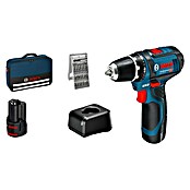 Bosch Professional Akku-Bohrschrauber GSR 12V-15 (12 V, 2 Akkus, 2 Ah, 30 Nm, Ladegerät + 25-tlg. Zubehör + Tasche) | BAUHAUS