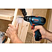 Bosch Professional Akku-Bohrschrauber GSR 12V-15 (12 V, 2 Akkus, 2 Ah, 30 Nm, Ladegerät + 10 tlg. Zubehör + Koffer) | BAUHAUS