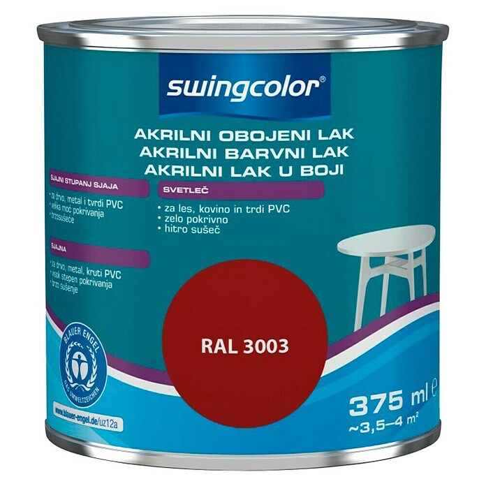 swingcolor Lak u boji  (Akrilni lak, Rubin crvene boje, Sjaj, 375 ml) | BAUHAUS