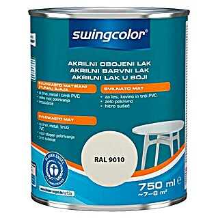 swingcolor Akrilni lak (čisto bijele boje, Svilenkasti mat, 750 ml)