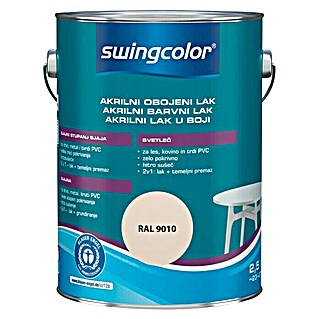 swingcolor Akrilni lak (čisto bijele boje, 2,5 l, Sjaj)