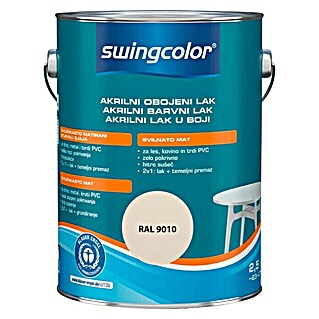 swingcolor Akrilni lak (čisto bijele boje, 2,5 l, Svilenkasti mat)