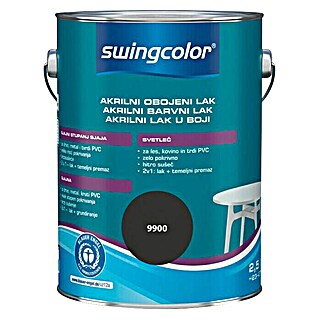 swingcolor Akrilni lak (Crne boje, 2,5 l, Sjaj)