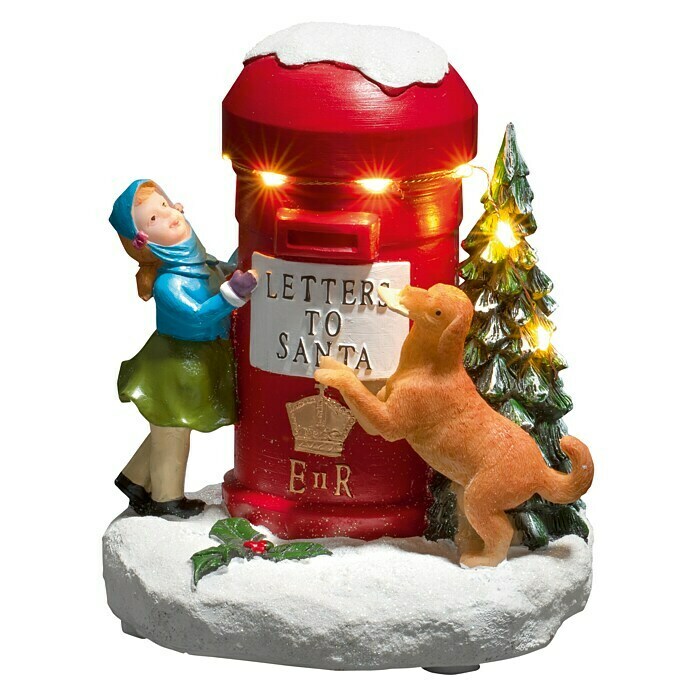 Konstsmide LED-Weihnachtsdekoleuchte Mailbox with Girl (12 x 13,5 x 16 cm, Bunt, Batteriebetrieben, LED) | BAUHAUS