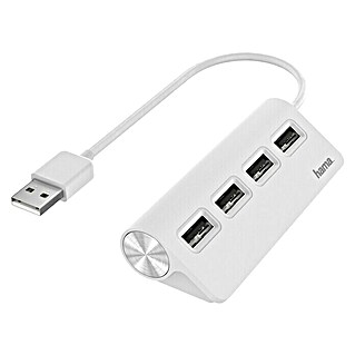 Hama Hub USB (x 4, Blanco, Acoplamiento USB A)