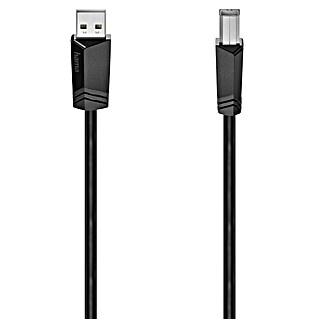 Hama Cable USB (1,5 m, Clavija USB A, clavija USB B, Negro)