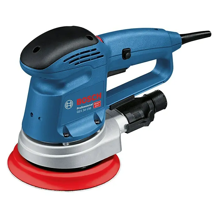 Bosch Professional Elektro-Exzenterschleifer GEX 34-150 - 340 W, Durchmesser Schleifteller: 150 mm, Leerlaufdrehzahl: 4.500 U/min - 12.000 U/min - Bosch GEX 34-150 Professional Exzenterschleifer, ein robustes Werkzeug für professionelle Schleifarbeiten.