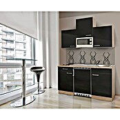 Respekta Cocina (Ancho: 150 cm, Con placa vitrocerámica, Negro)