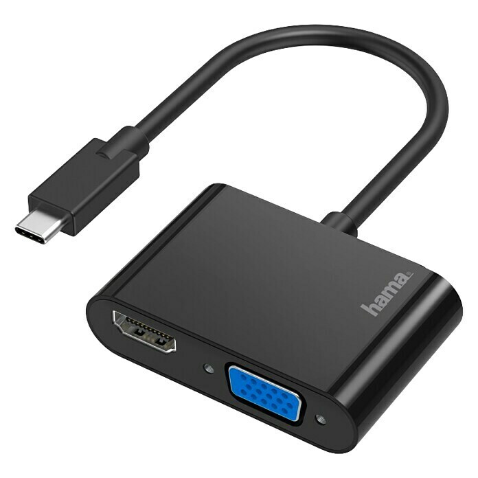 Hama Videoadapter 2in1 VGA+HDMIUSB C-Stecker Diagonal View