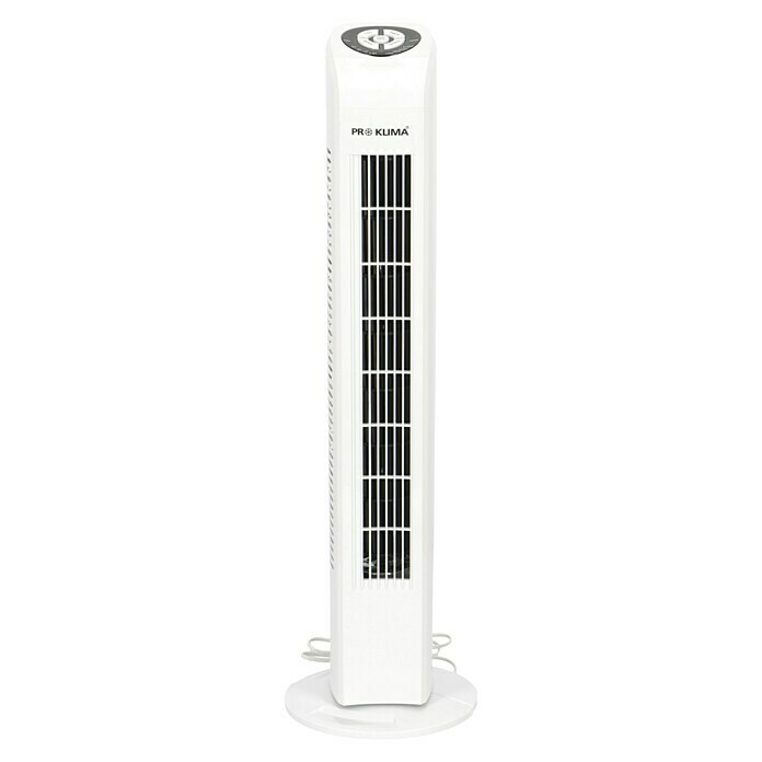 Proklima Turmventilator (Weiß, 78 cm, 50 W, 258 m³/h, Timer)