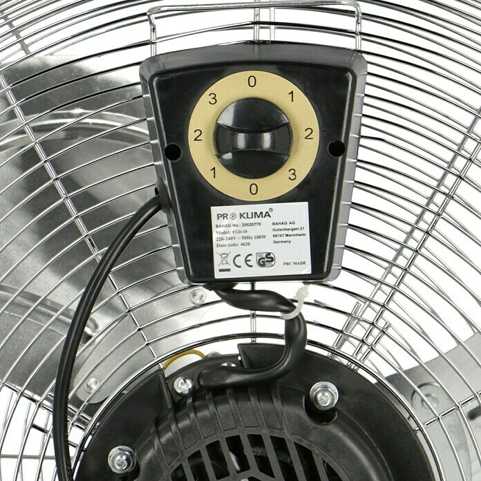 Proklima BodenventilatorSilber, 45 cm, 100 W, 4.770,6 m³/h Detail Shot