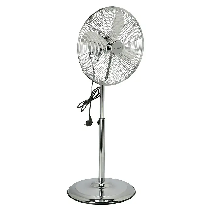 Proklima Standventilator - Silber, Durchmesser: 44 cm, Höhe: 114 cm - Chromfarbener ProKlima Standventilator, perfekt für die Erfrischung an heißen Tagen. Elegantes Design, das sich gut in jeden Raum einfügt.