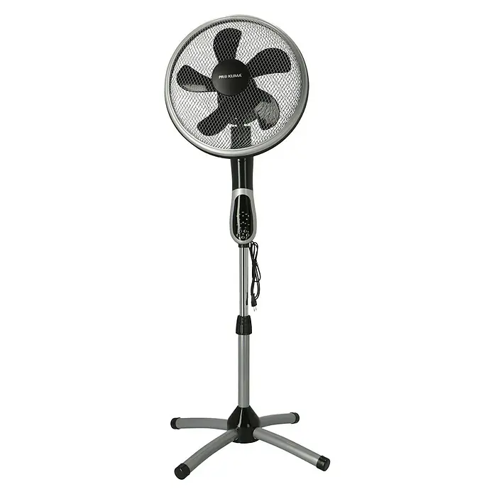 Proklima Standventilator - Silber/Schwarz, 40 cm, 148 cm - Ein Pro Klima Standventilator in Silber und Schwarz, ideal für die warme Jahreszeit zur Kühlung von Räumen.