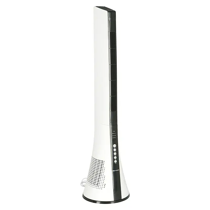 PR Klima Ventilador de torre Design - Blanco/Negro, 110 cm, 40 W - Un elegante y esbelto ventilador de torre Pro Klima en blanco y negro, perfecto para una refrigeración elegante y eficaz en cualquier habitación.