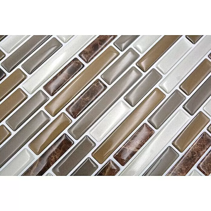 Selbstklebemosaik Marble SVM 24088 - 23,6 x 25,5 cm, Mix Braun, Glänzend - Detailaufnahme