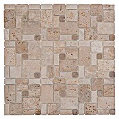 Selbstklebemosaik Travertin SAM 4CM14 (30,5 x 30,5 cm, Naturstein, Mix Beige)