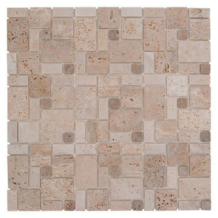 Selbstklebemosaik Travertin SAM 4CM1430,5 x 30,5 cm, Naturstein, Mix Beige Top View