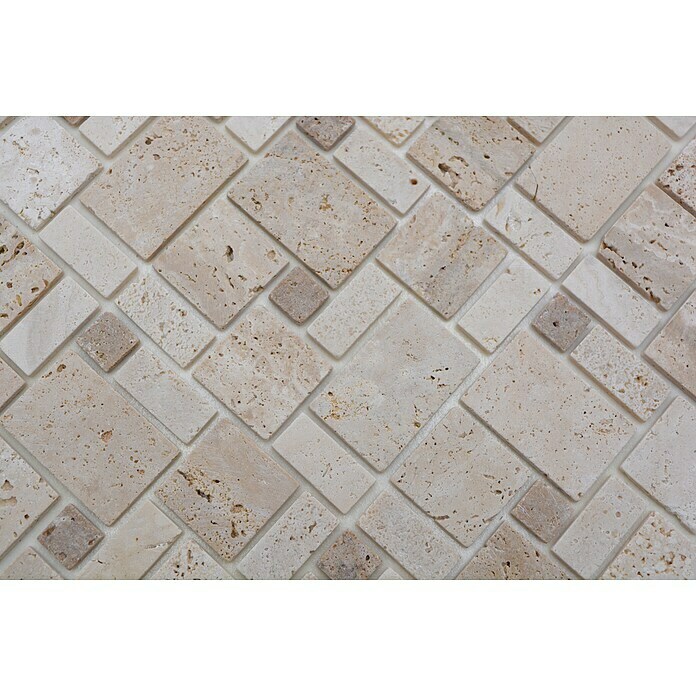 Selbstklebemosaik Travertin SAM 4CM1430,5 x 30,5 cm, Naturstein, Mix Beige Detail Shot