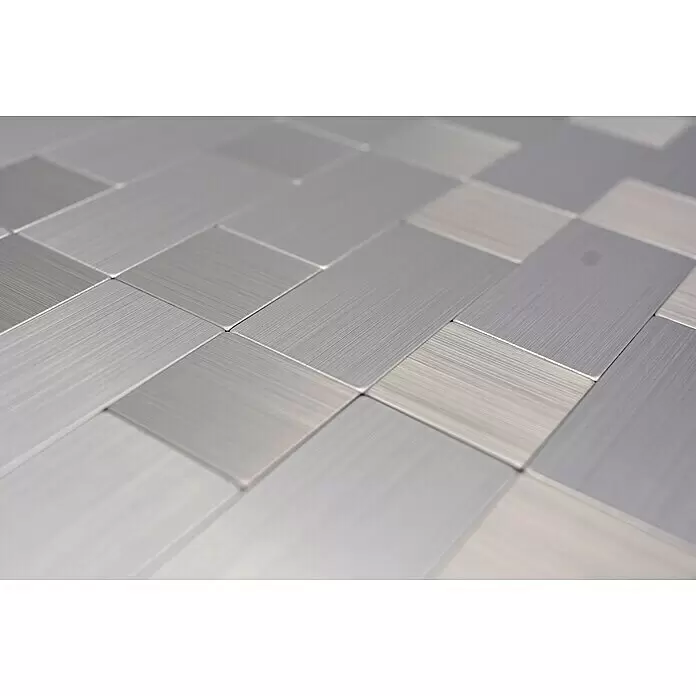 Selbstklebemosaik SAM 4MM87 - 30,5 x 30,5 cm, Silber, Glänzend - Detailaufnahme