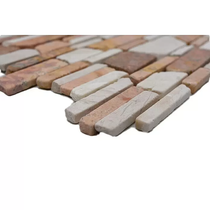 Mosaikfliese Mix MOS BRICK 225 - 30,5 x 30,5 cm, Rot/Weiß, Matt - Detailaufnahme