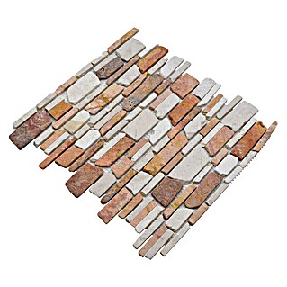 Mozaik pločica Mix MOS BRICK 225 (30,5 x 30,5 cm, Crveno-bijele boje, Mat)
