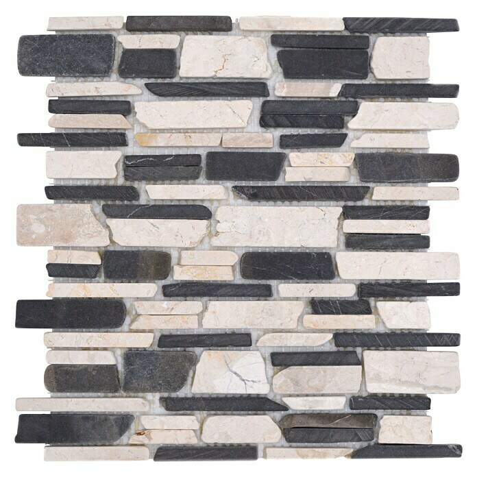 Mosaikfliese Mix MOS BRICK 205 (30,5 x 30,5 cm, Schwarz, Matt)