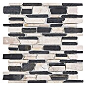 Mosaikfliese Mix MOS BRICK 205 (30,5 x 30,5 cm, Schwarz, Matt)