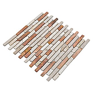 Mozaik pločica MOS BRICK 135 (30,5 x 30,5 cm, Crvena-bež, Mat)