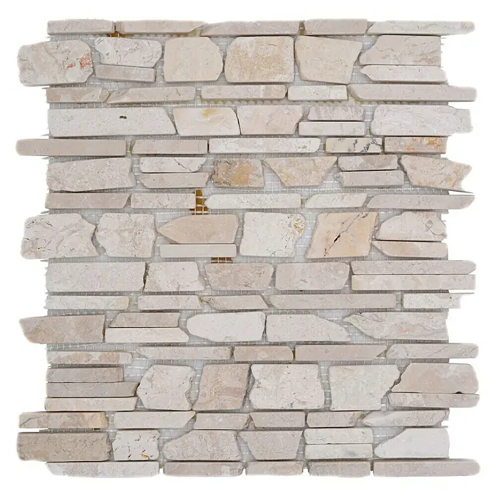 Mosaikfliese MOS BRICK 200 - 30,5 x 30,5 cm, Weiß, Matt - Die Natursteinmosaikfliese besticht durch ihre natürliche Eleganz und Vielseitigkeit. Perfekt für stilvolle Wandgestaltungen im Innenbereich.