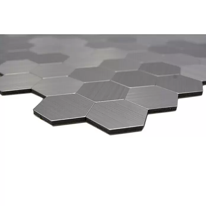 Selbstklebemosaik Hexagon SAM 4MMHX - 28 x 29 cm, Silber, Glänzend - Detailaufnahme